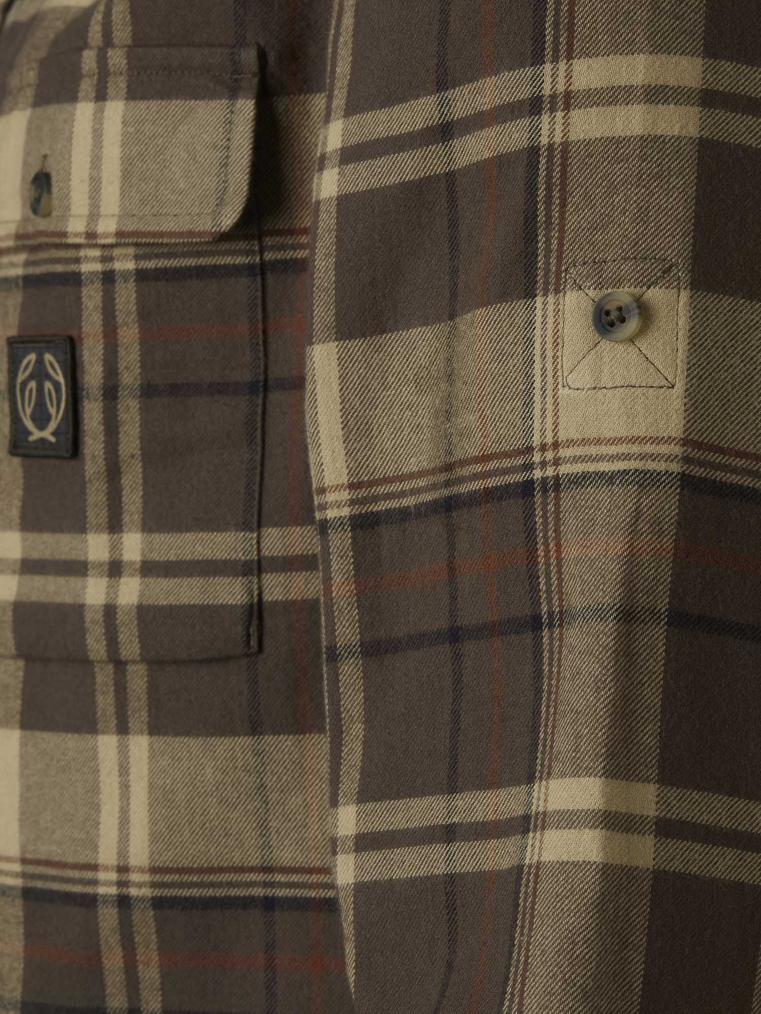 Heron Flannel Shirt Men - Soil Brown Checked - 5