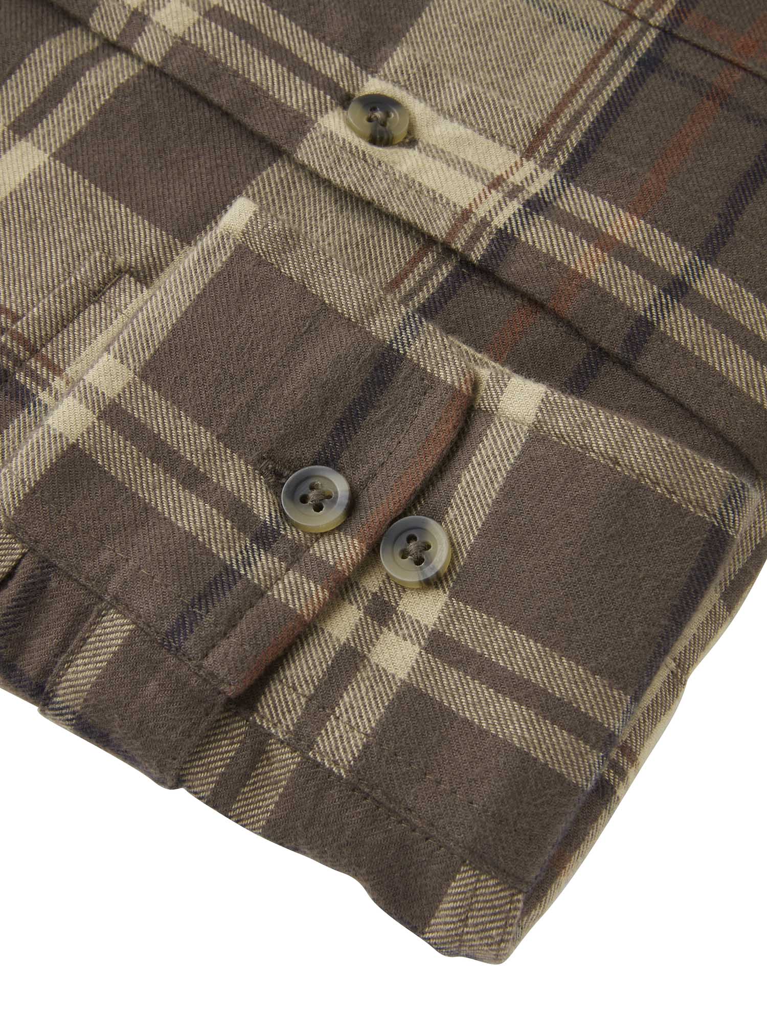 Heron Flannel Shirt Men - Soil Brown Checked - 4