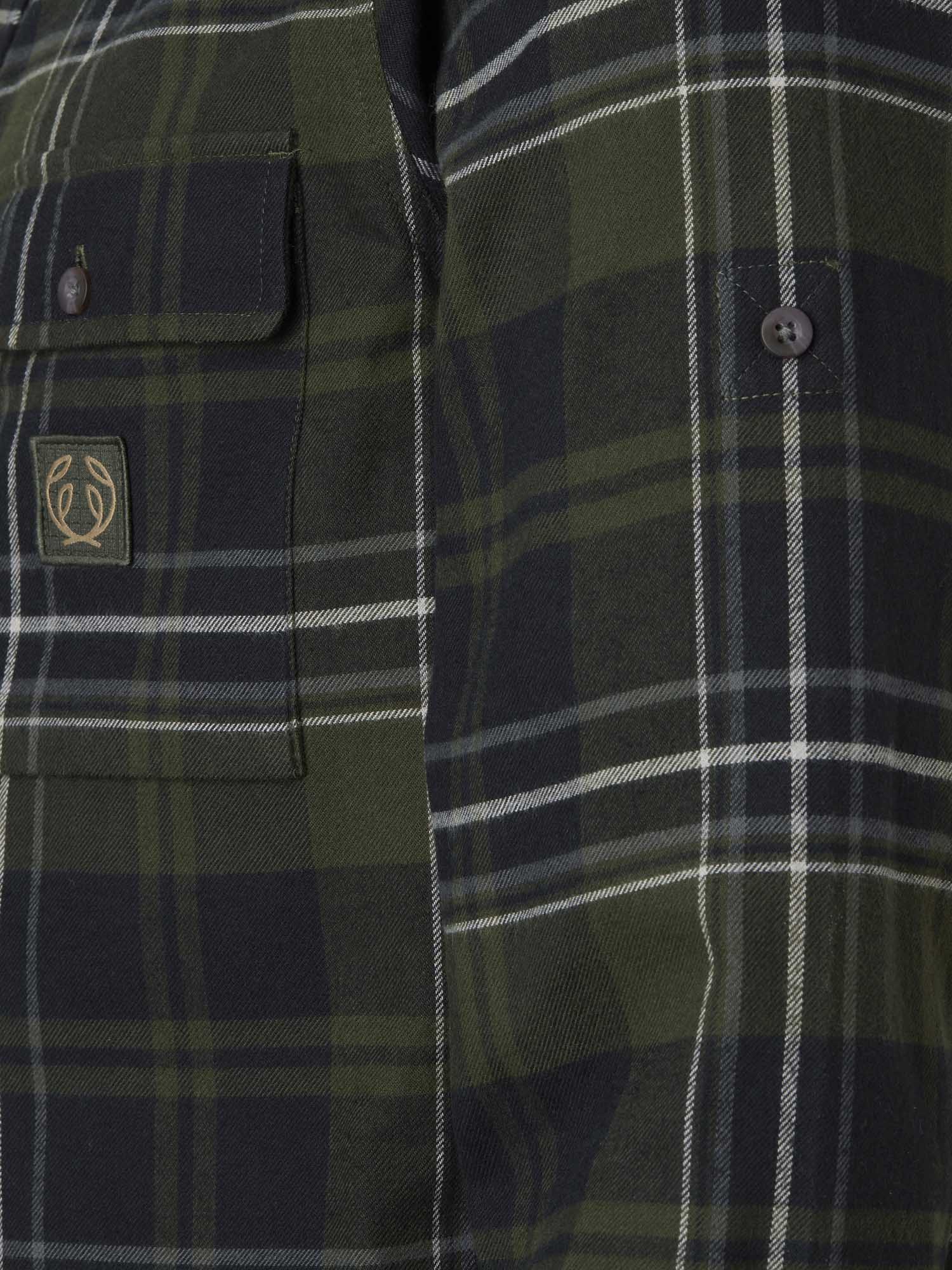 Heron Flannel Shirt Men - October Green Checked - 5