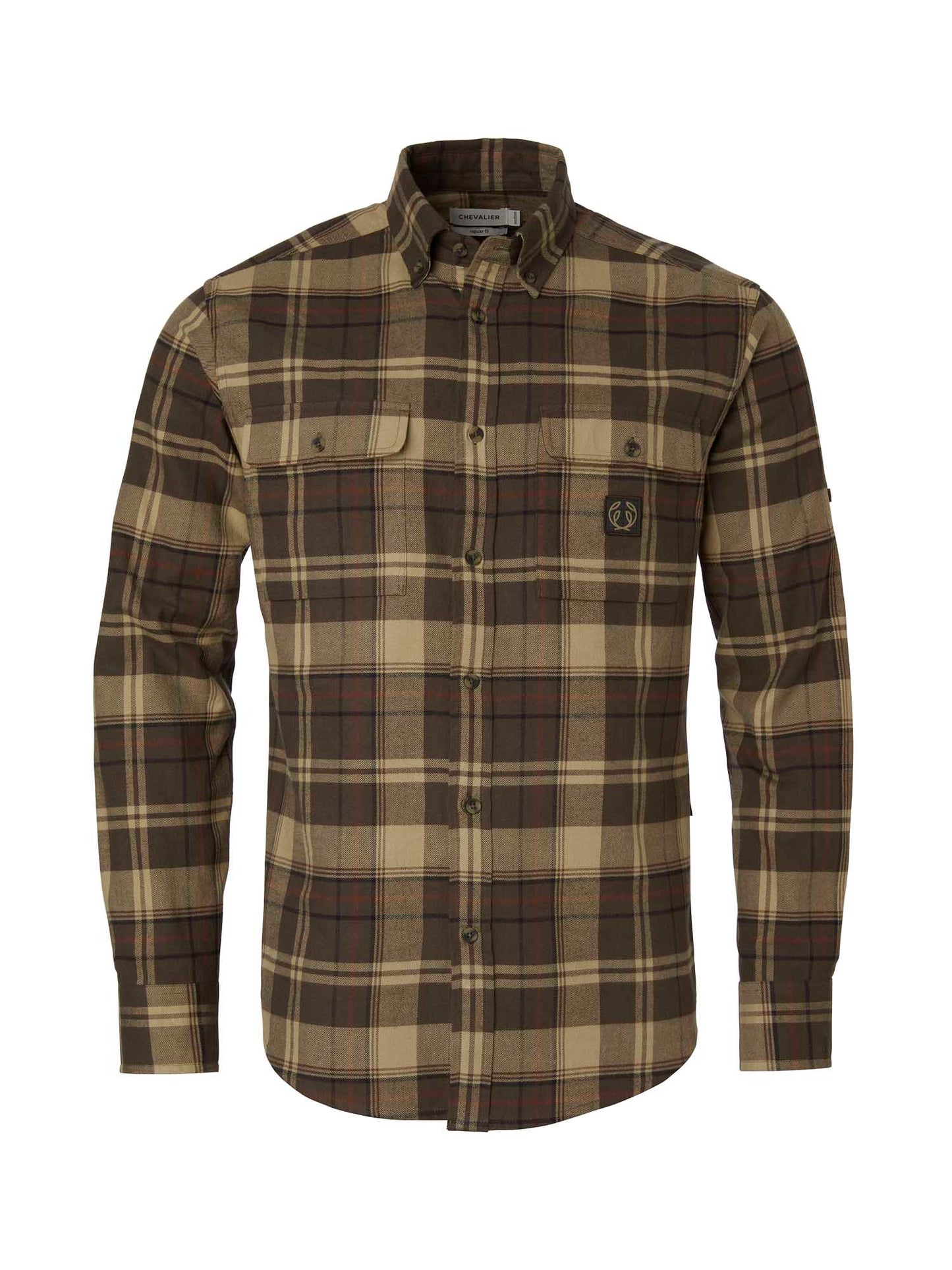 Heron Flannel Shirt Men - Soil Brown Checked - 1