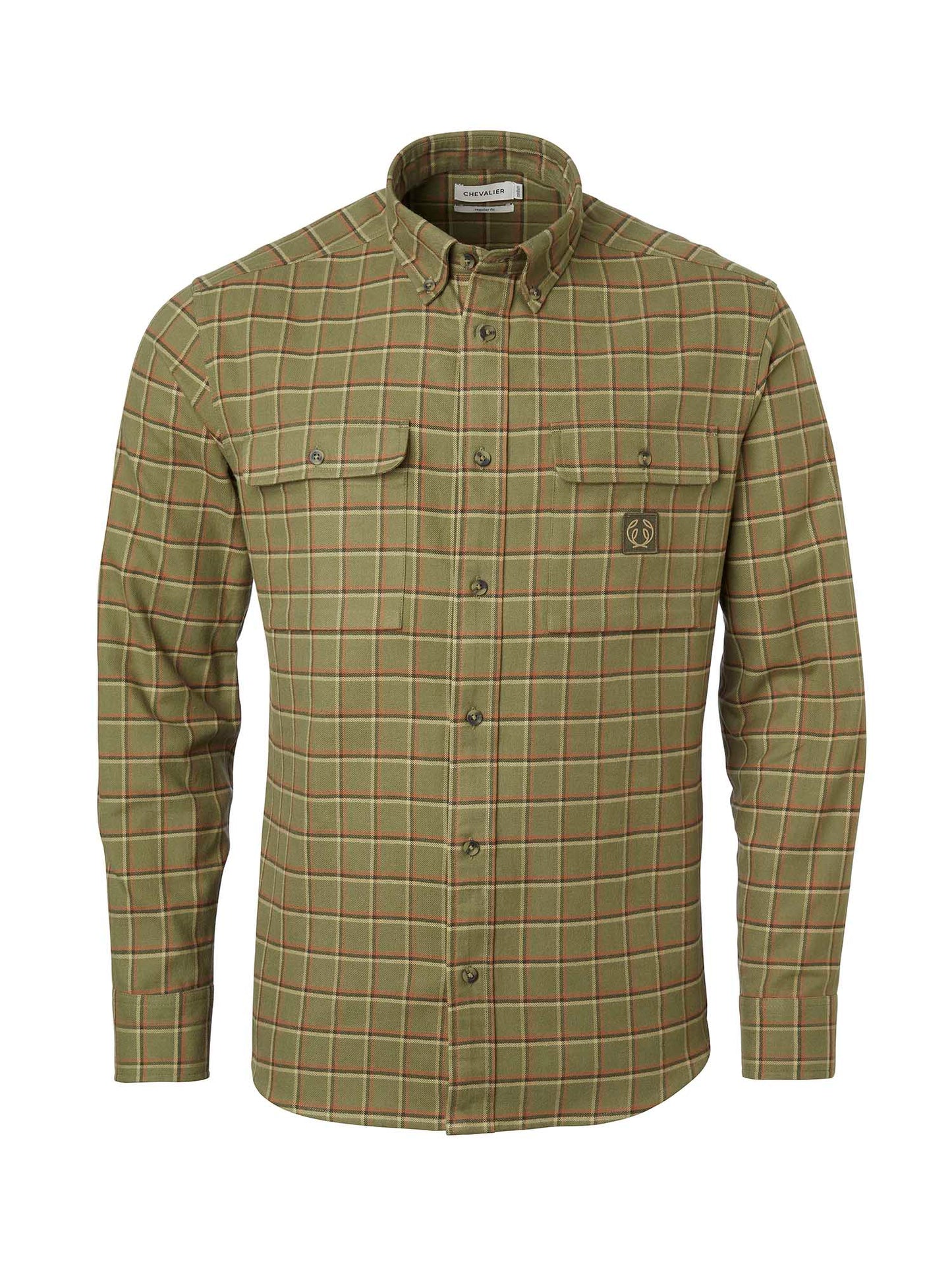 Heron Flannel Shirt Men - Field Green Checked - 1