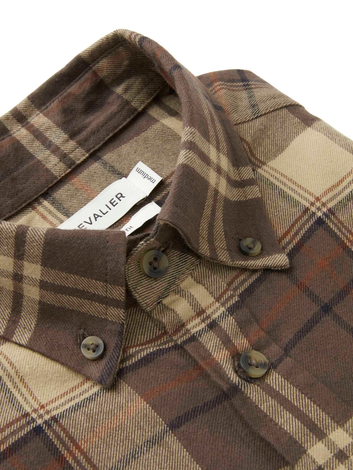 Heron Flannel Shirt Men - Soil Brown Checked - 3