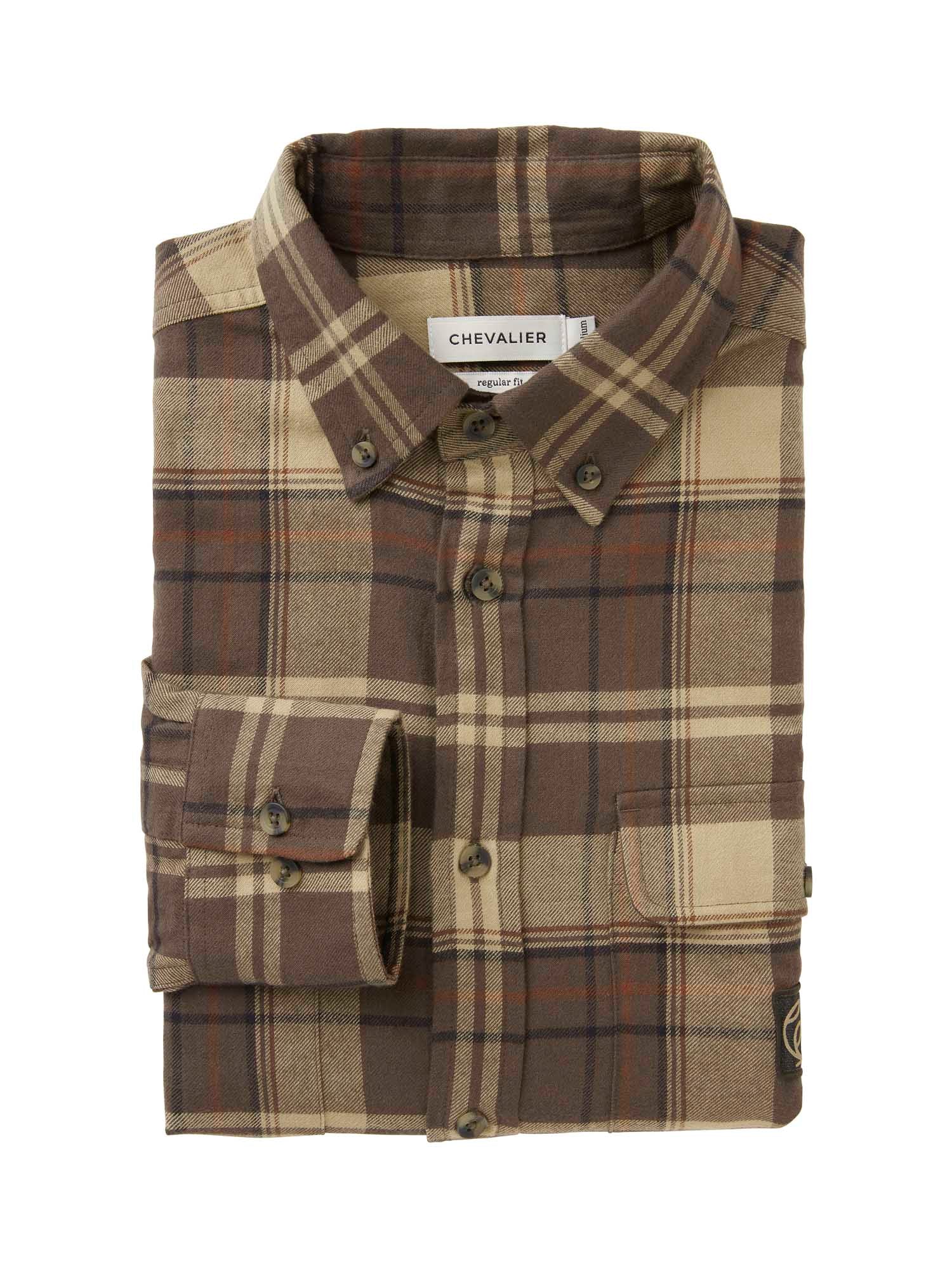 Heron Flannel Shirt Men - Soil Brown Checked - 2