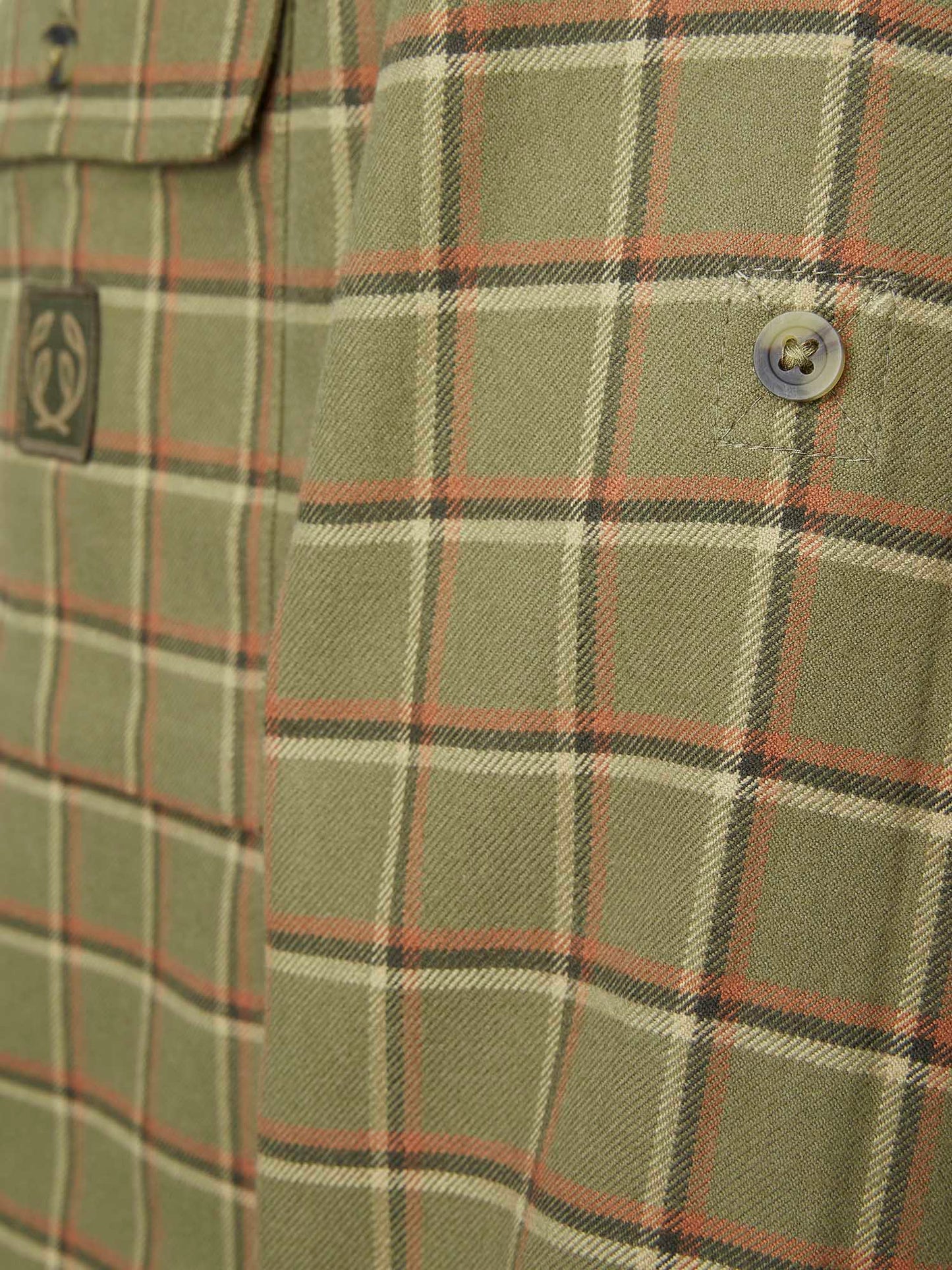 Heron Flannel Shirt Men - Field Green Checked - 5