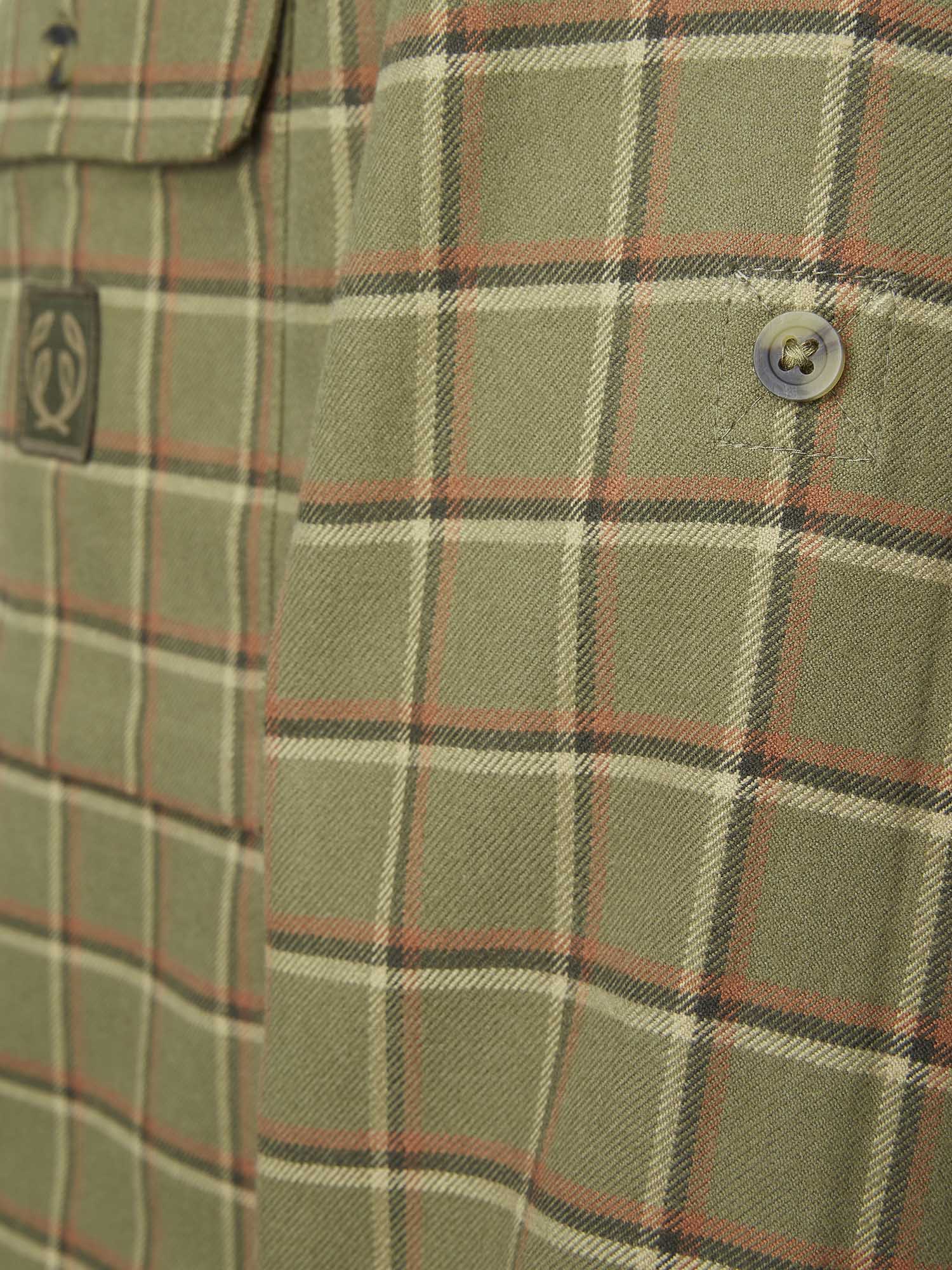 Heron Flannel Shirt Men - Field Green Checked - 5