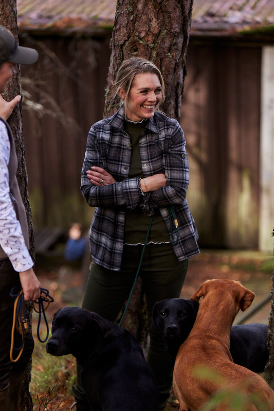 Champ Wool Overshirt Women - Charcoal Checked - 20