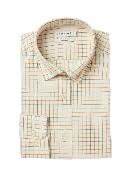 Redway Shooting Fit Wool Shirt Men - Cloudberry Yellow Tattersall - 2