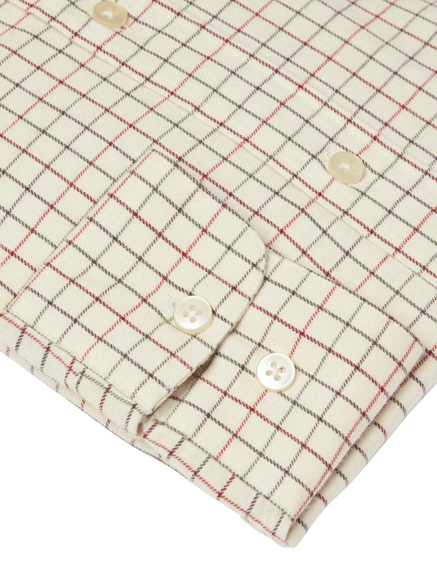 Redway Shooting Fit Wool Shirt Men - Dark Red Tattersall - 4