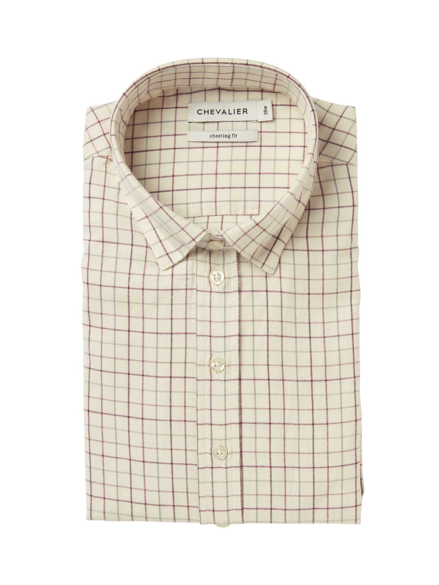 Dollis Shooting Fit Wool Shirt Women - Cherry Red Tattersall - 2