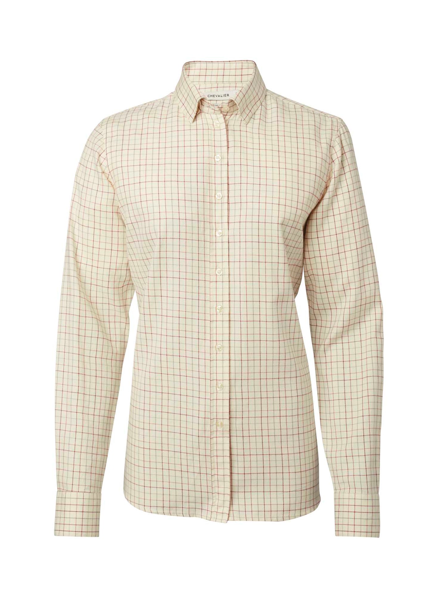 Dollis Shooting Fit Wool Shirt Women - Cherry Red Tattersall - 1