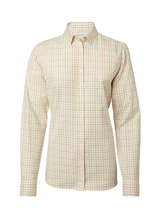 Dollis Shooting Fit Wool Shirt Women - Cherry Red Tattersall - 1