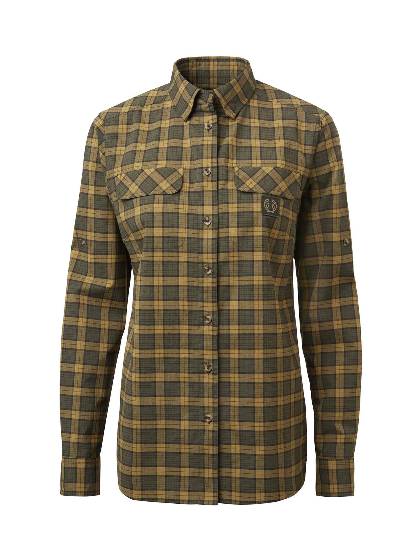 Creek Shooting Fit Coolmax Shirt Women - Moss Checked - 1