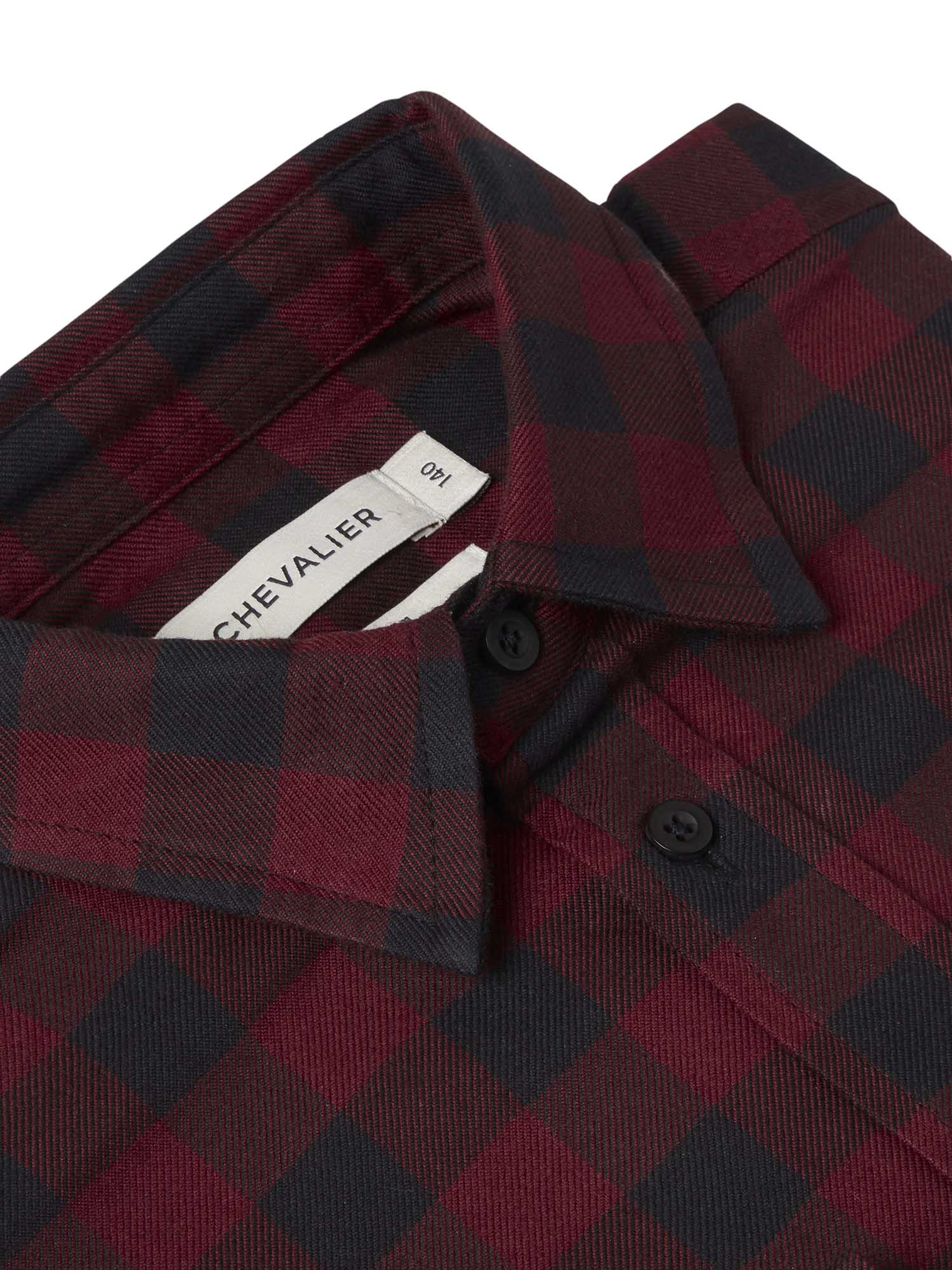 Ferret Flannel Shirt Junior - Berry Red Checked - 3