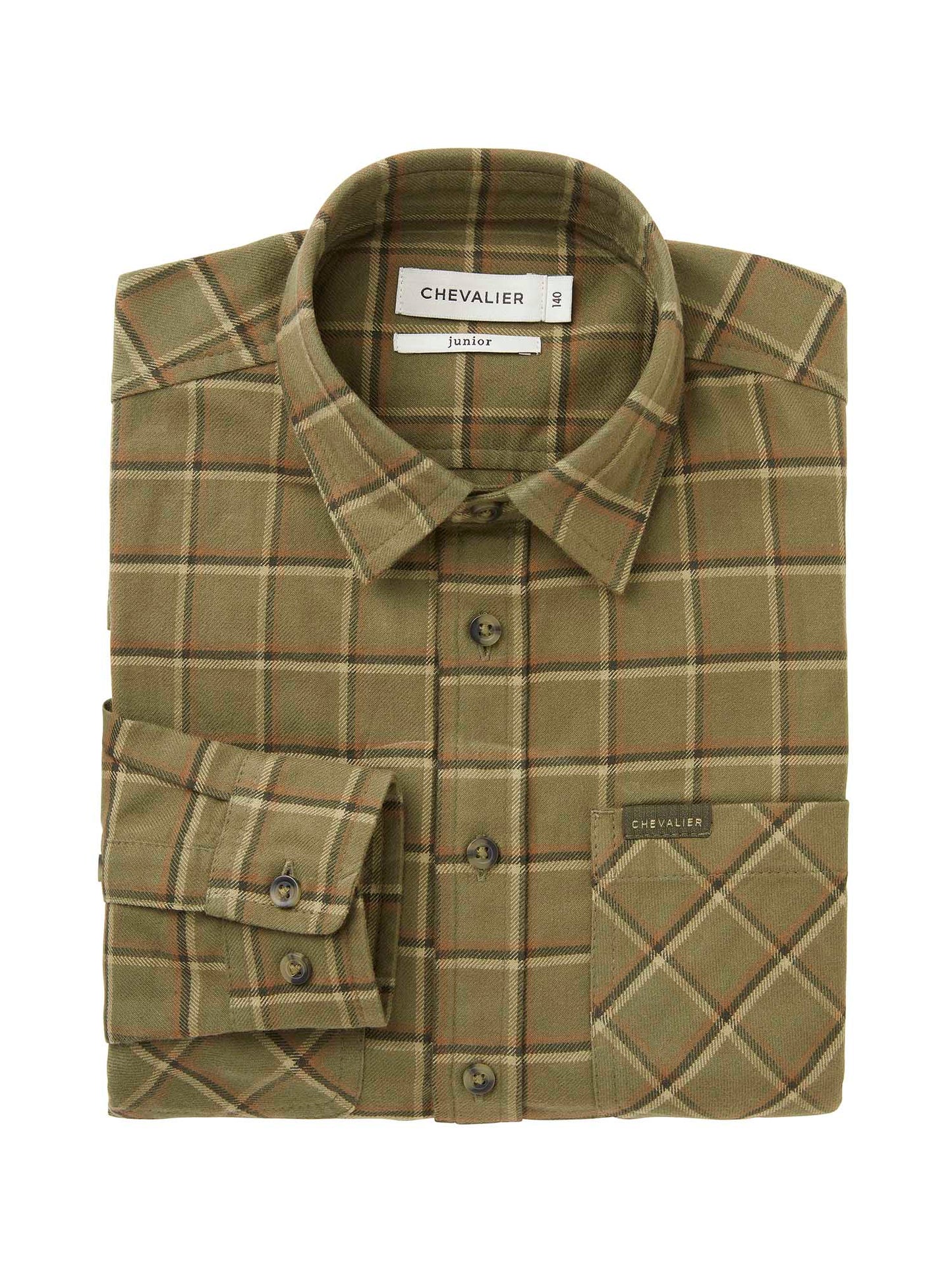 Ferret Flannel Shirt Junior Field - Green Checked - 2