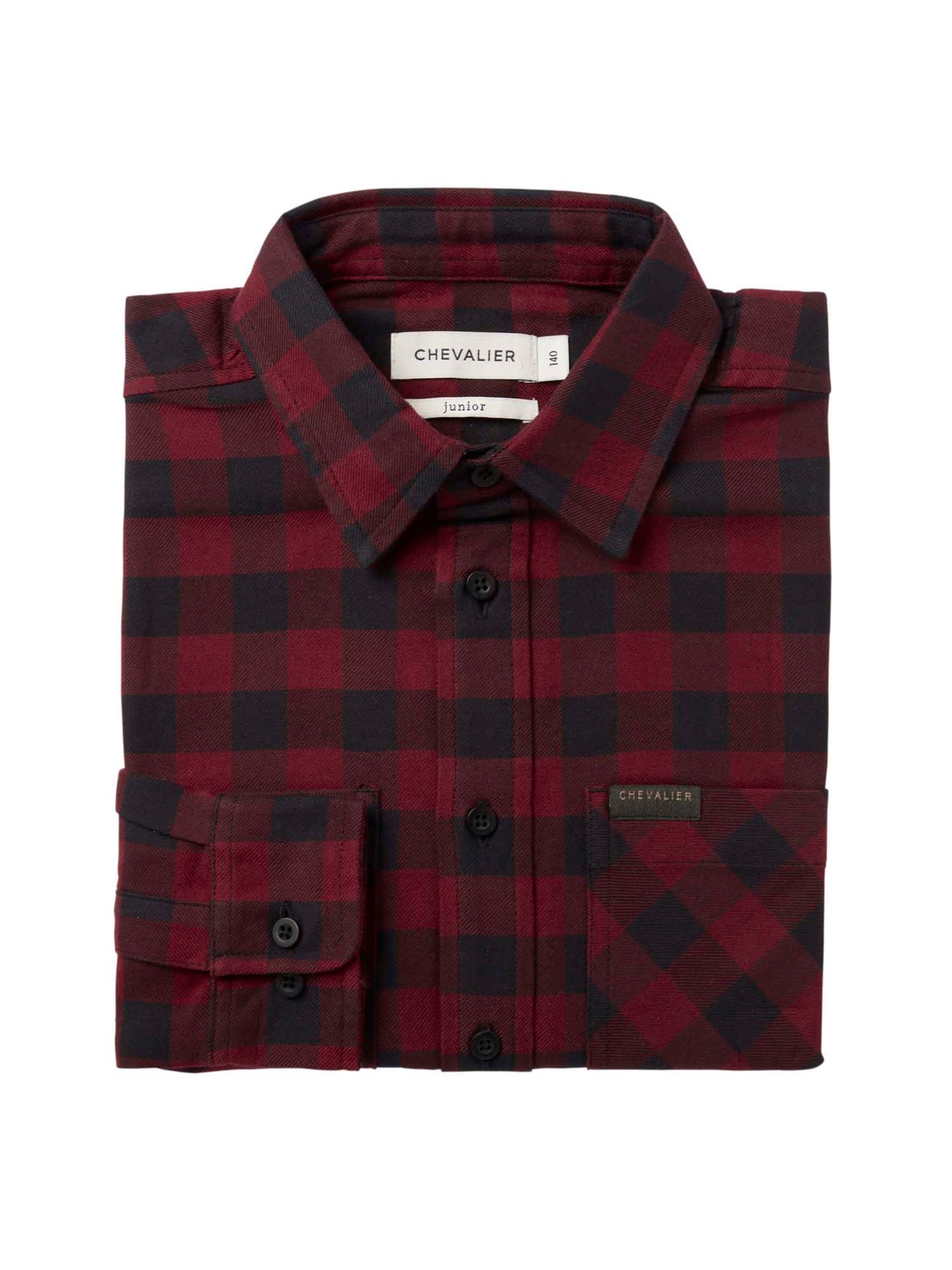 Ferret Flannel Shirt Junior - Berry Red Checked - 2