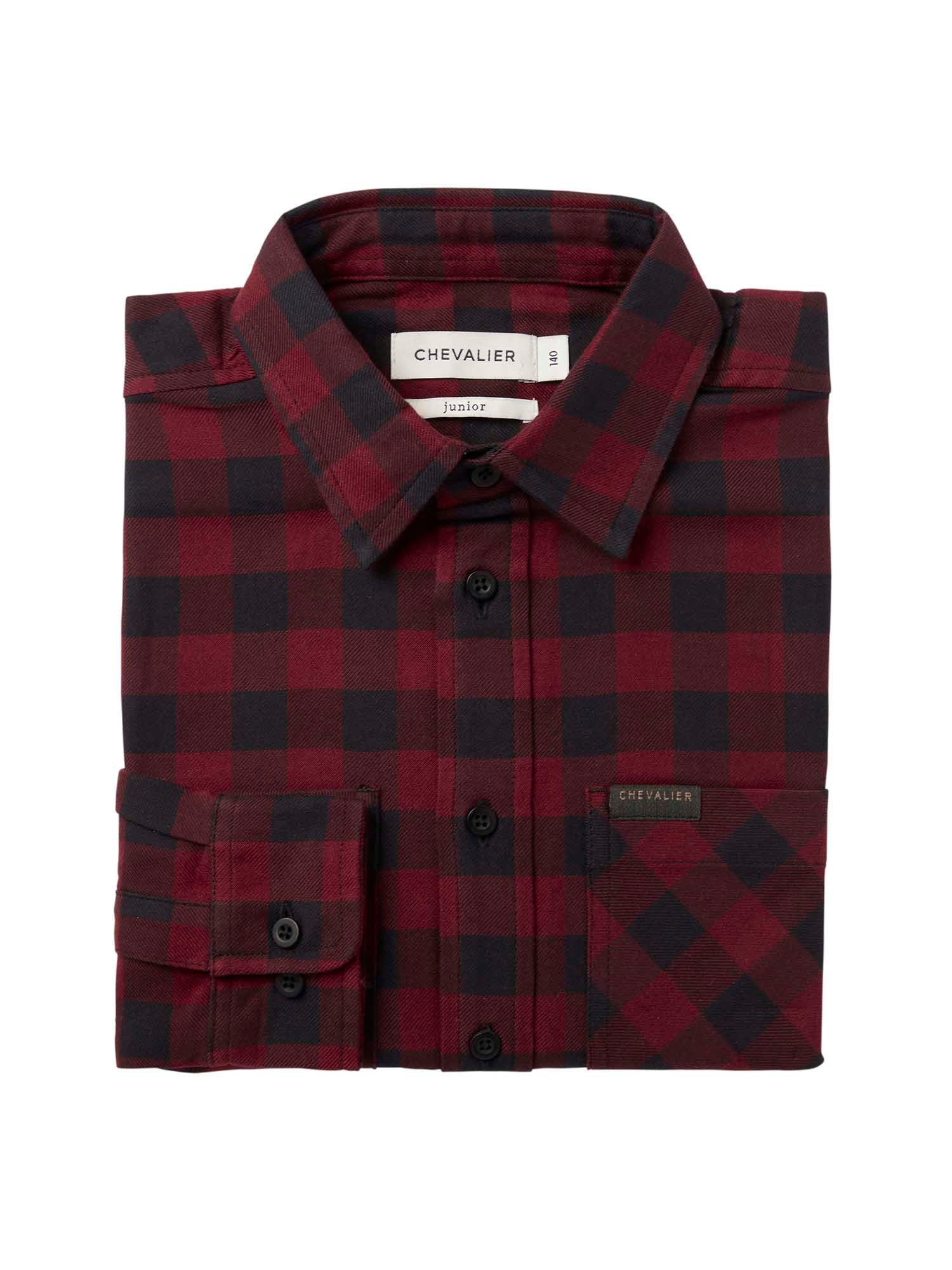 Ferret Flannel Shirt Junior - Berry Red Checked - 2