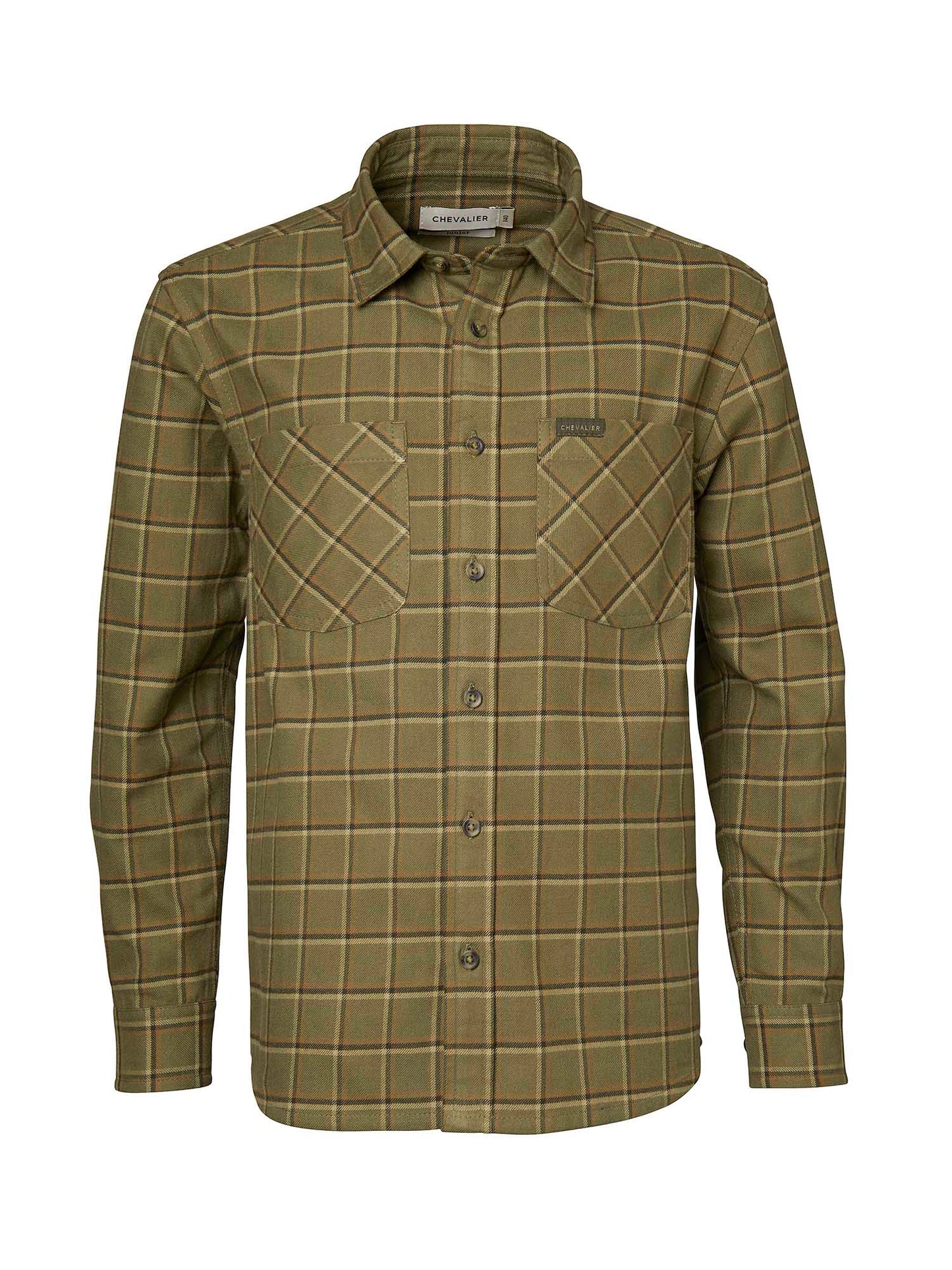 Ferret Flannel Shirt Junior Field - Green Checked - 1