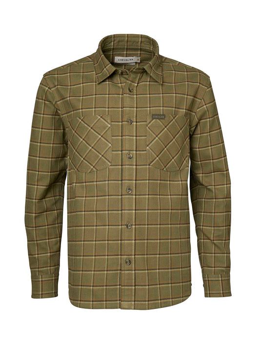Ferret Flannel Shirt Junior Field - Green Checked - 1