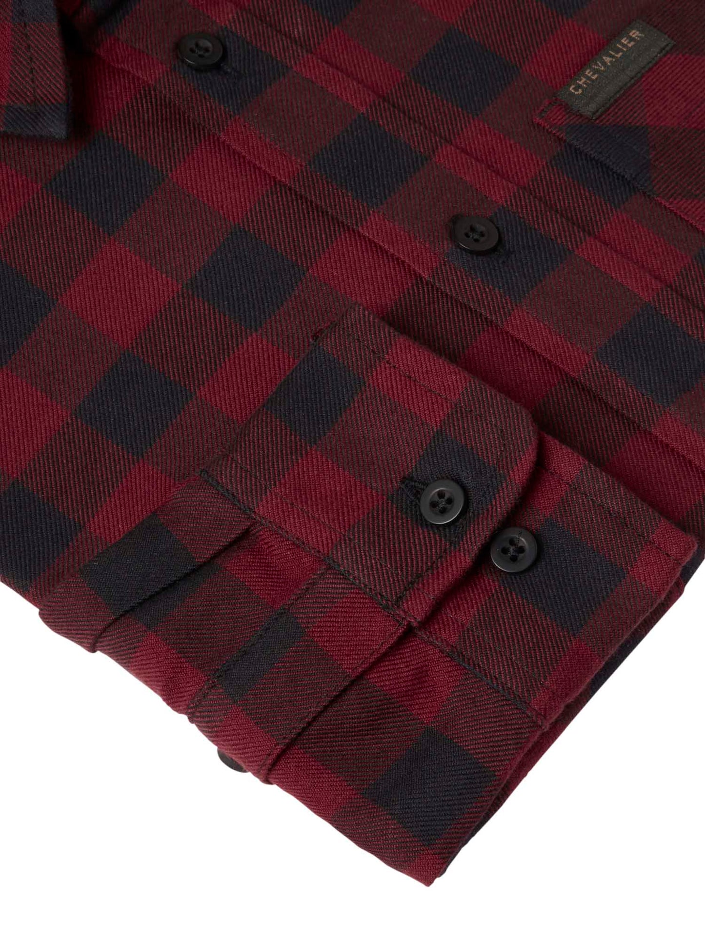 Ferret Flannel Shirt Junior - Berry Red Checked - 4