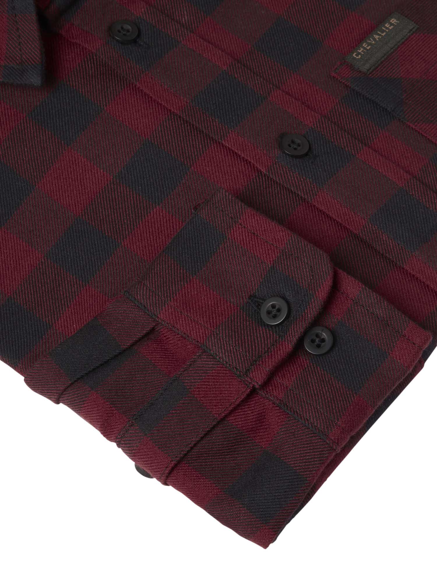Ferret Flannel Shirt Junior - Berry Red Checked - 4