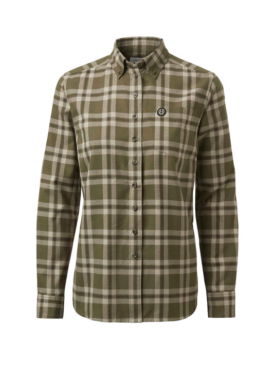 Teal Light Flannel Shirt Women - Olive Green Checked - 1