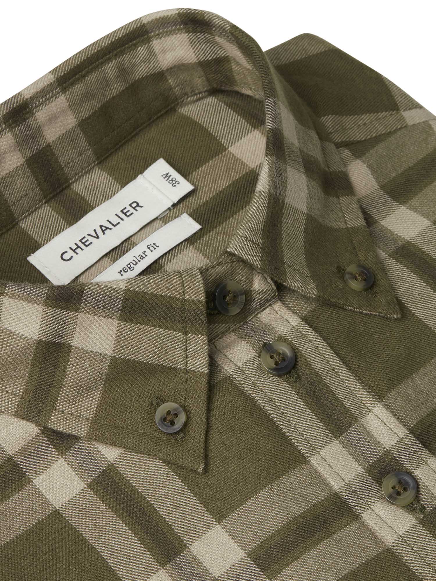 Teal Light Flannel Shirt Women - Olive Green Checked - 3