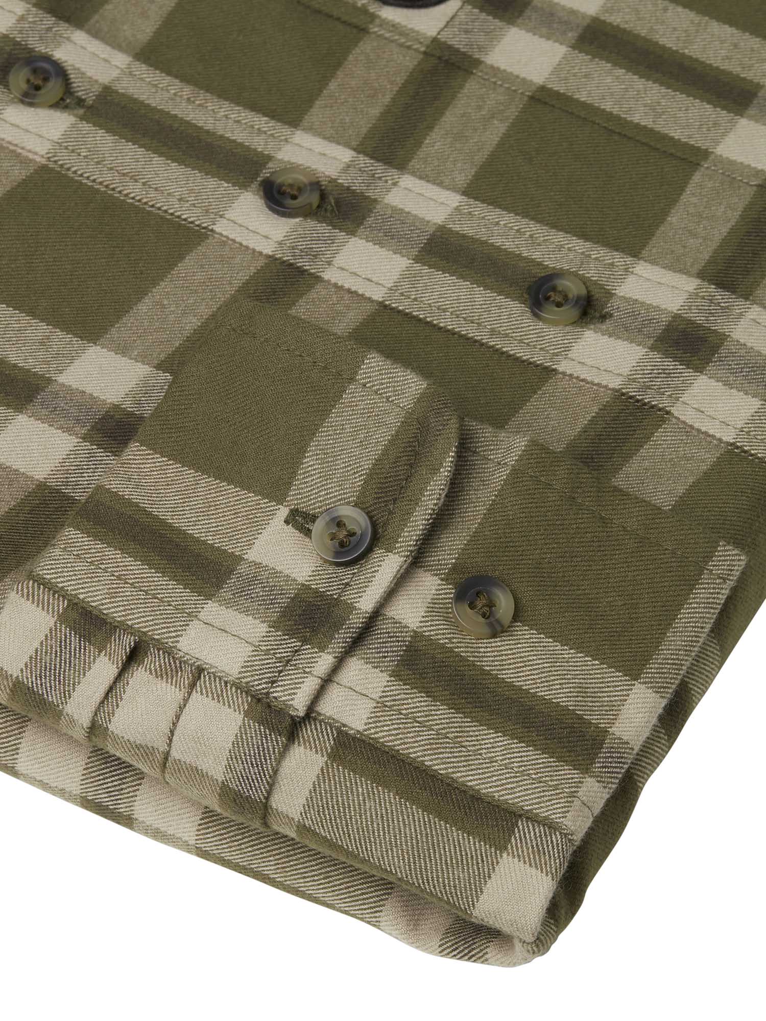Teal Light Flannel Shirt Women - Olive Green Checked - 4