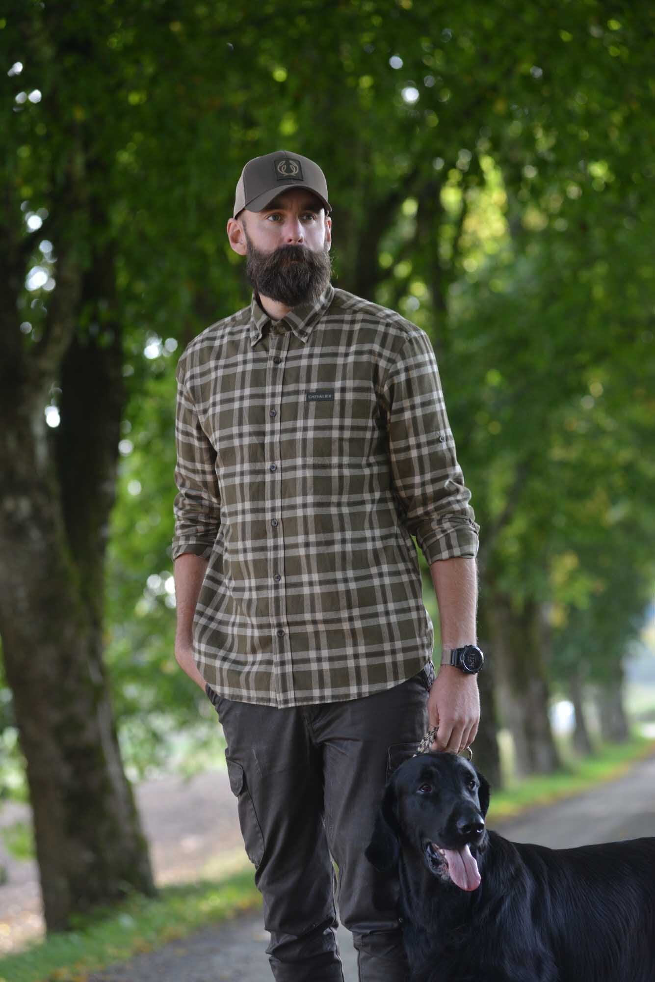 Teal Light Flannel Shirt Men - Olive Green Checked - 20