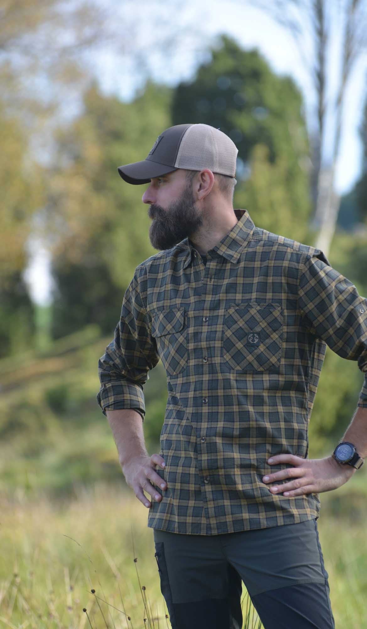 Creek Shooting Fit Coolmax Shirt Men - Moss Checked - 20