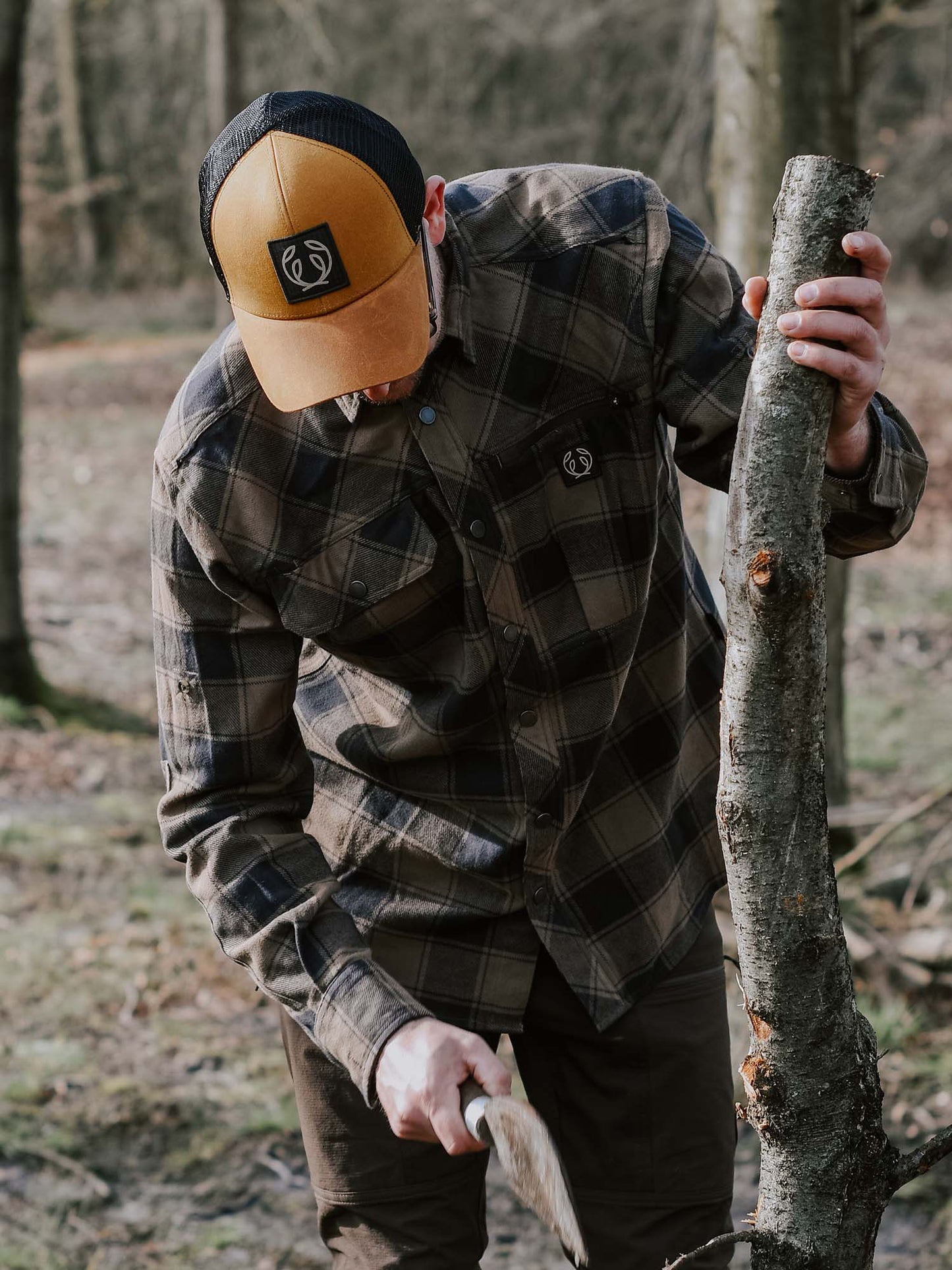 Raptor Heavy Flannel Shirt Men - Kodiak Brown Checked - 25