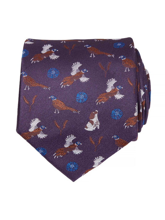 Spaniel Silk Tie - Spaniel Wine - 1