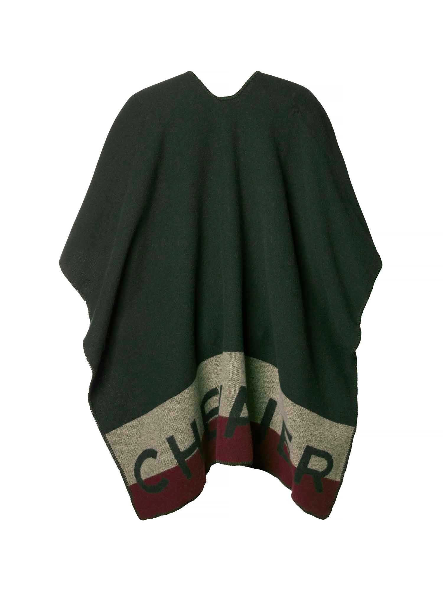 Penrose Wool Poncho - Dark Green - 2