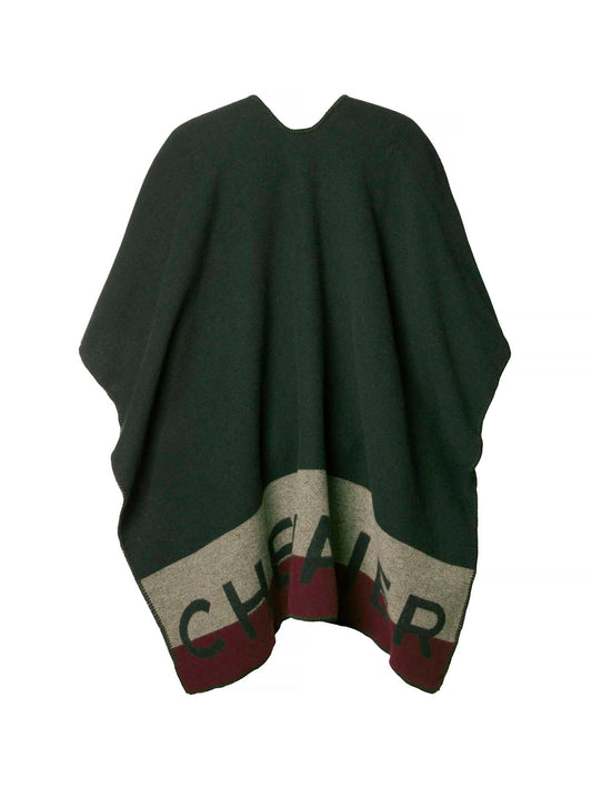Penrose Wool Poncho - Dark Green - 2