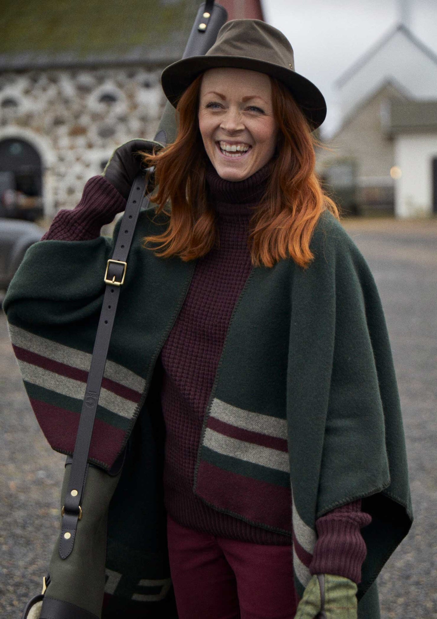 Penrose Wool Poncho - Dark Green - 20