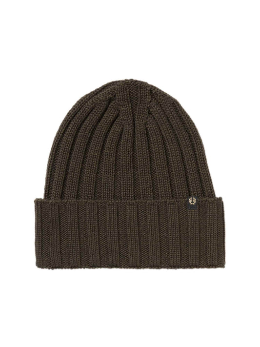 Point Wool Beanie - Dark Brown - 1