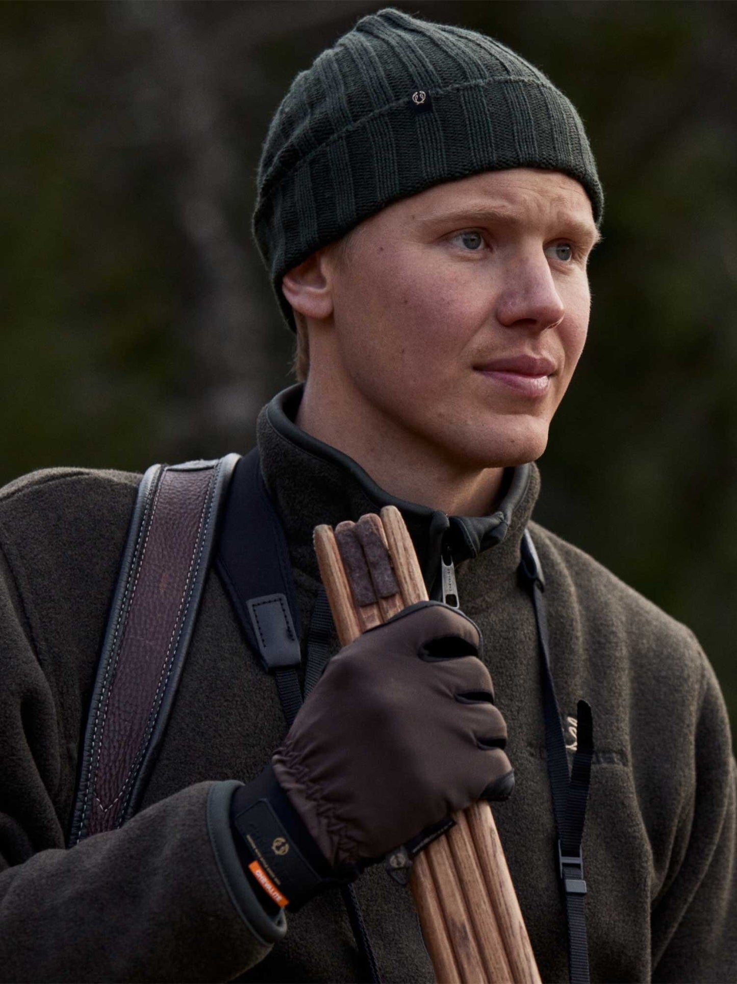 Point Wool Beanie - Dark Green - 21