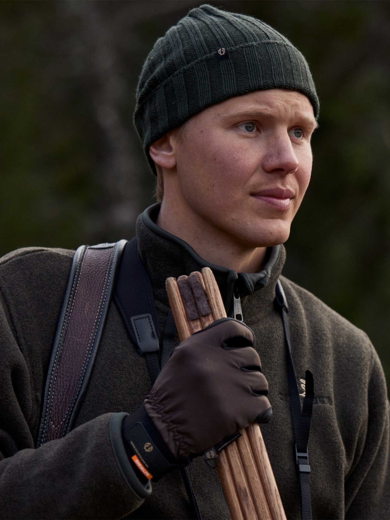 Point Wool Beanie - Dark Green - 21