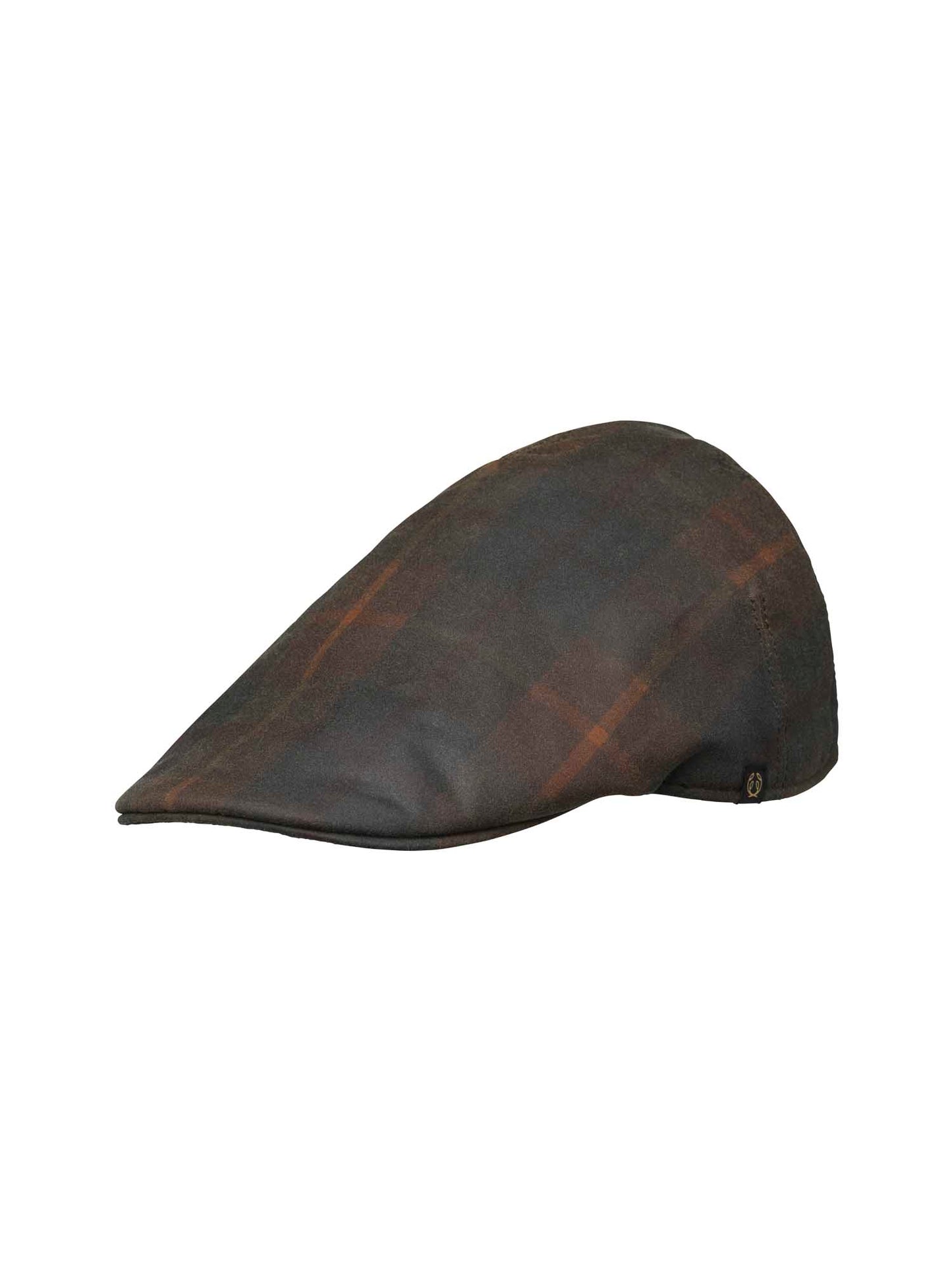 Torre Waxed Cotton Sixpence Cap - Hunter Brown Checked - 1
