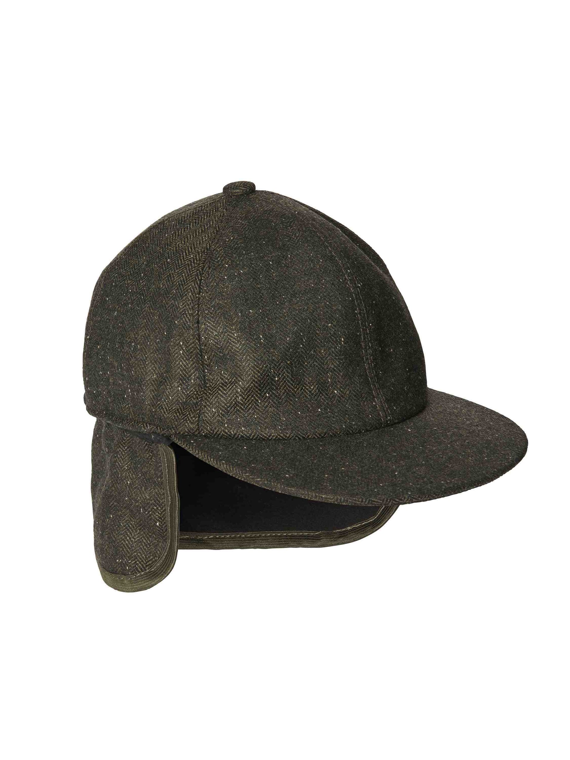 Blake Cap Dark - Green Herringbone - 3
