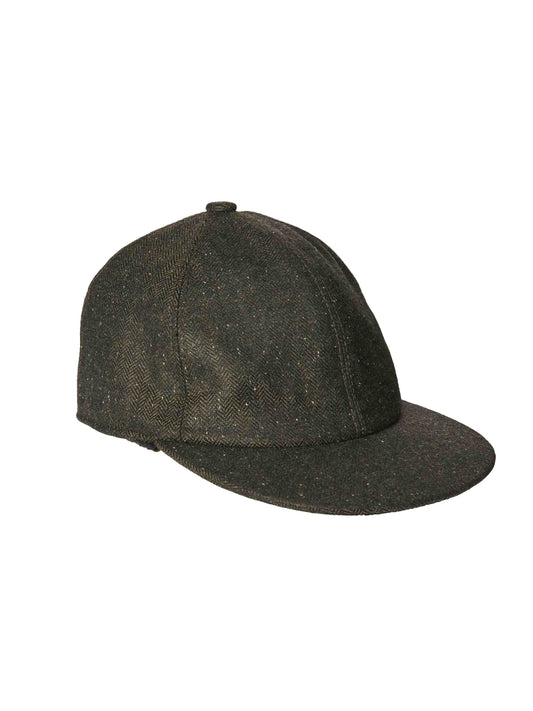 Blake Cap Dark - Green Herringbone - 1