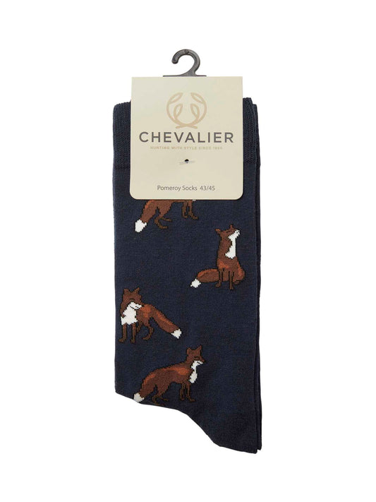 Pomeroy Socks - Dark Navy Foxes - 1
