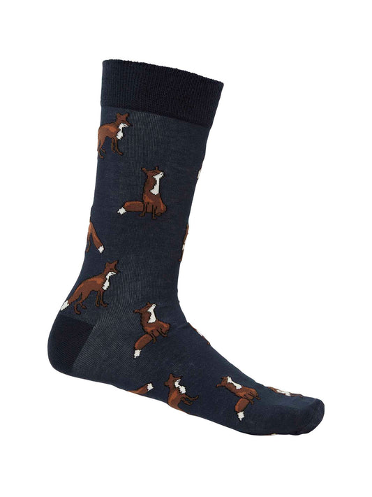Pomeroy Socks - Dark Navy Foxes - 2