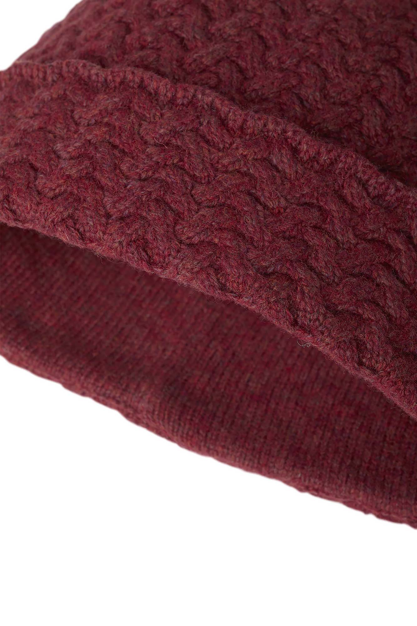 Shandy Cable Knit Wool Beanie - Cherry Red - 2