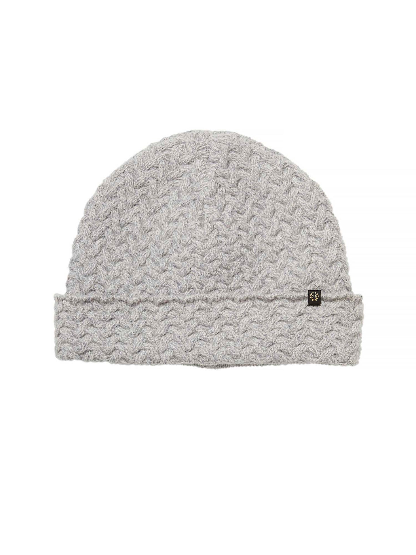 Shandy Cable Knit Wool Beanie - Light Grey Melange - 1