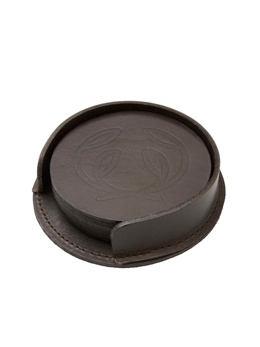 After Hunt Coaster Set - Leather Brown - 1