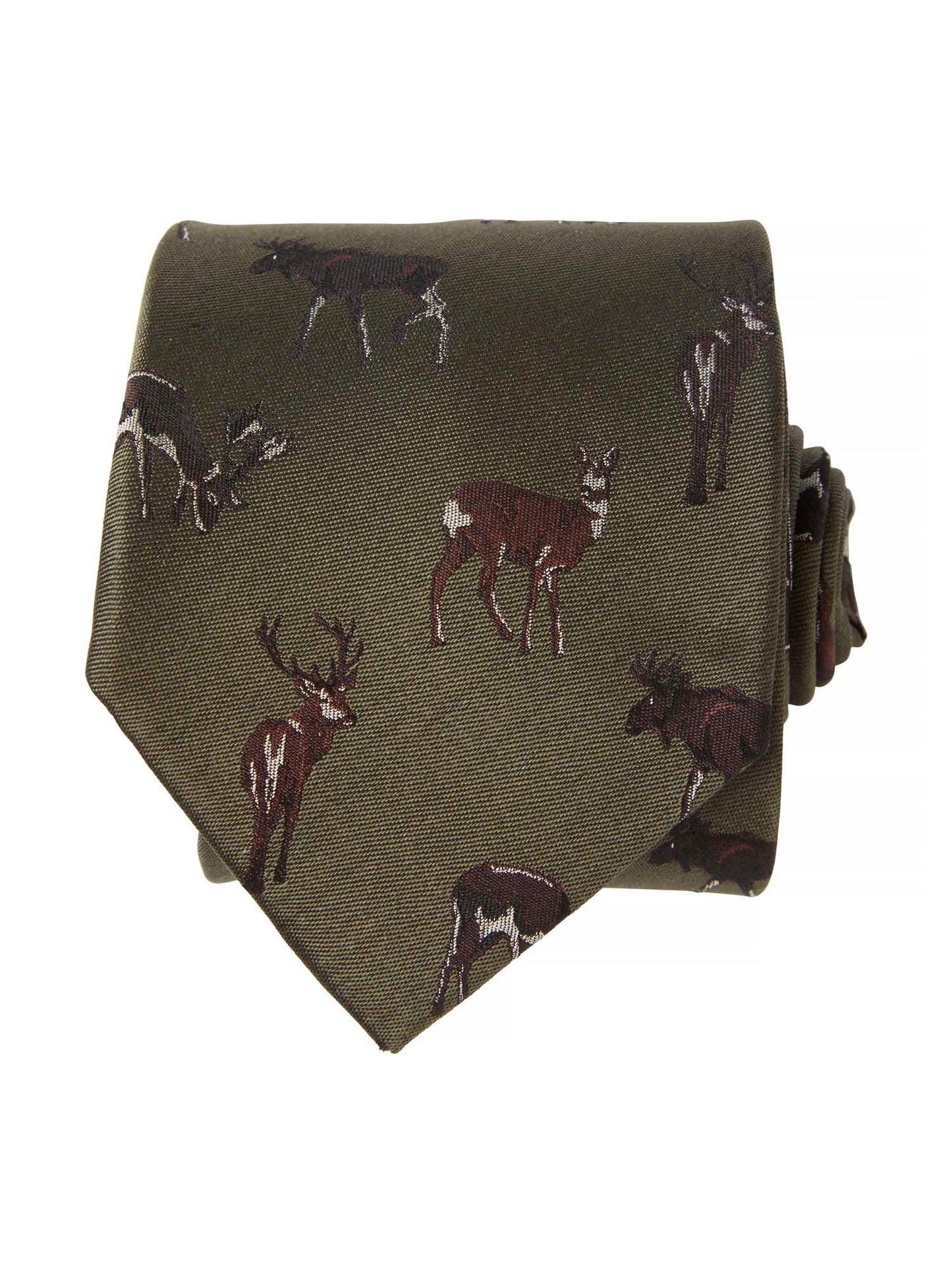Dixter Silk Tie - Rifle Green Deer - 3
