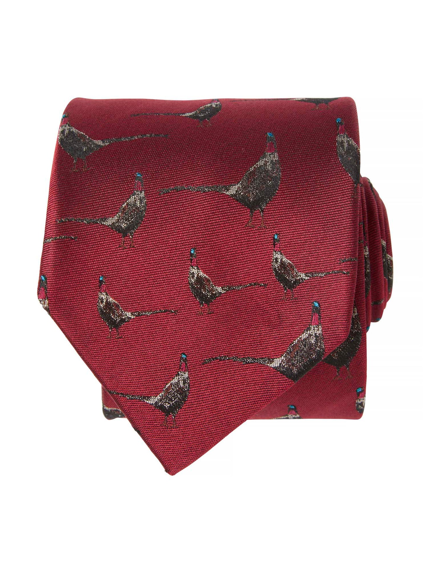 Dixter Silk Tie - Dark Fox Red Pheasant - 4