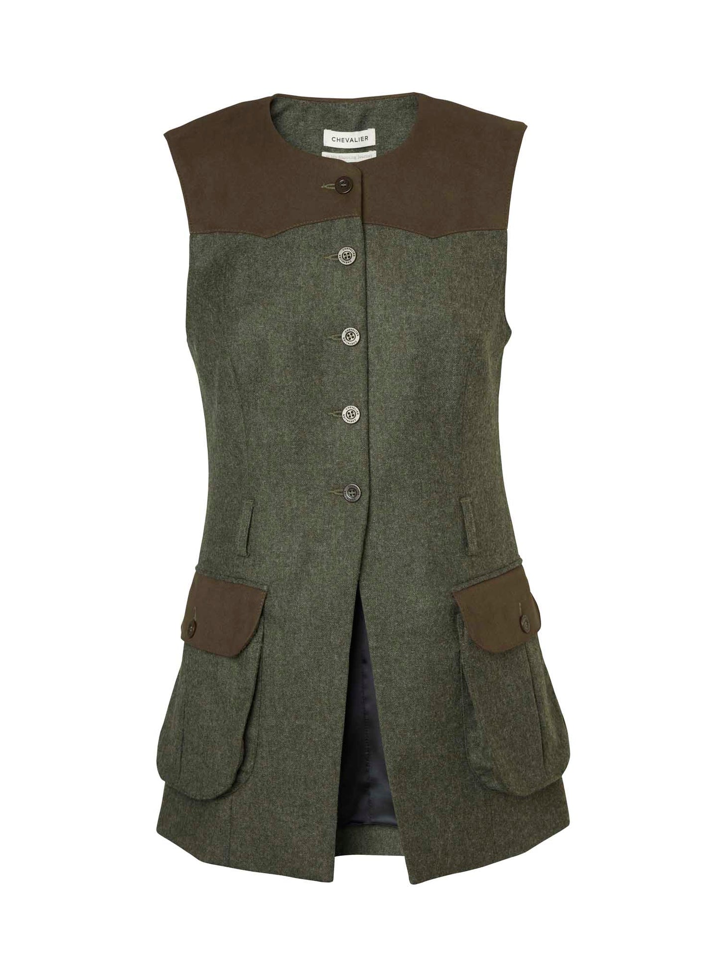 Felisa Shooting Tweed Vest Women - Misty Green - 1