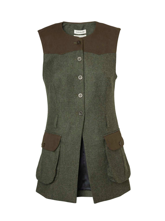 Felisa Shooting Tweed Vest Women - Misty Green - 1