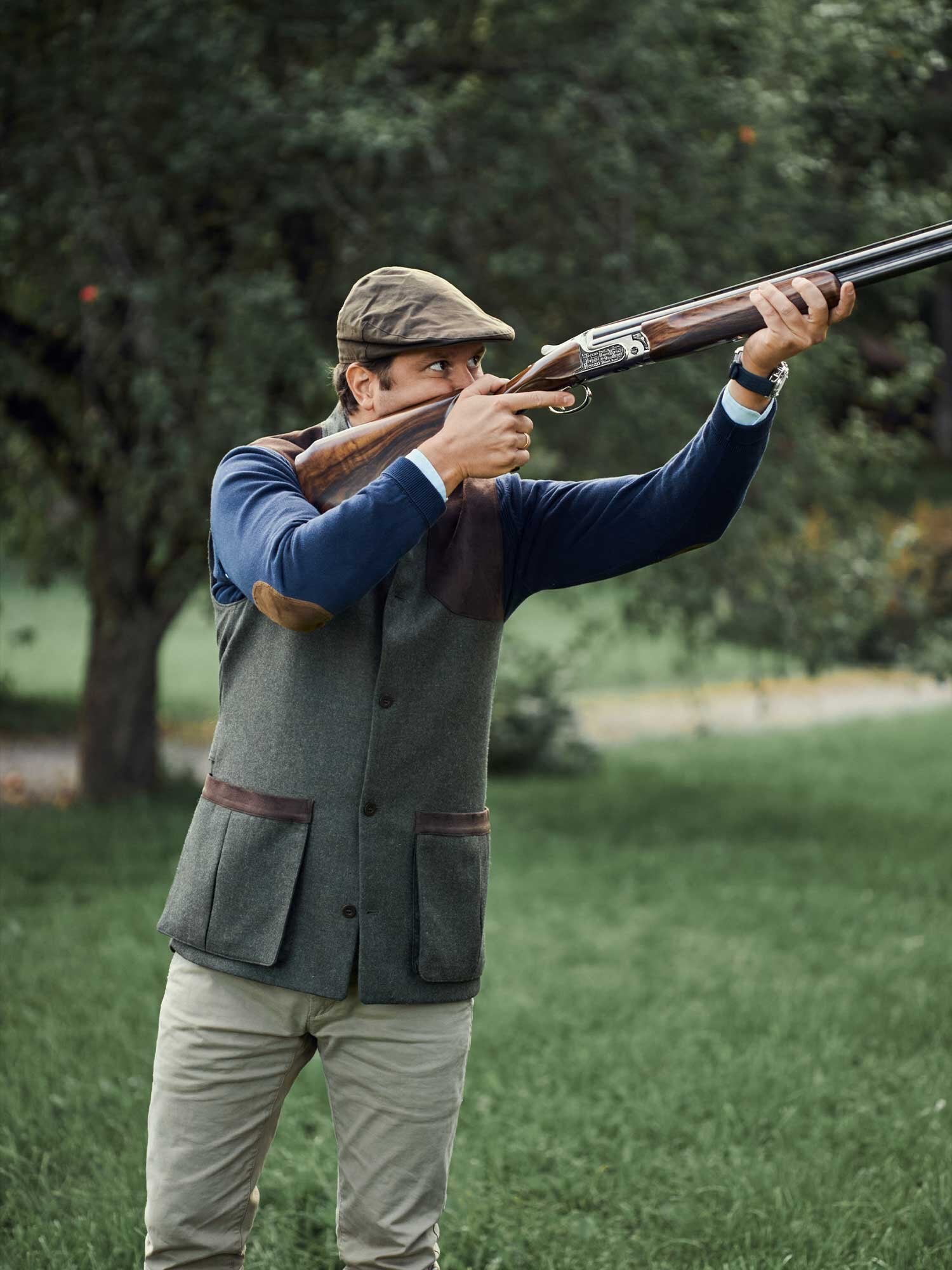 Henry Shooting Tweed Vest Men - Misty Green - 20
